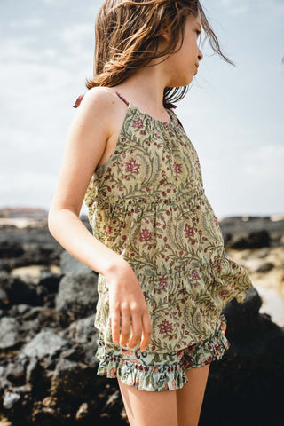 Short Sleeved Grace Top in Seagrass