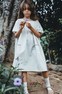 Short Sleeved Pixie in Natural Cotton Linen