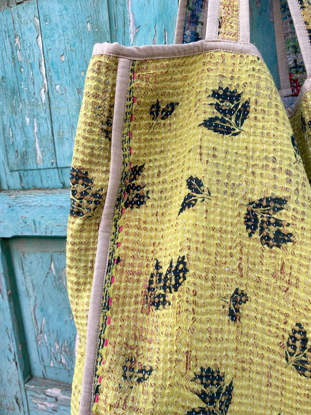 Kantha Tote - Yellow Floral